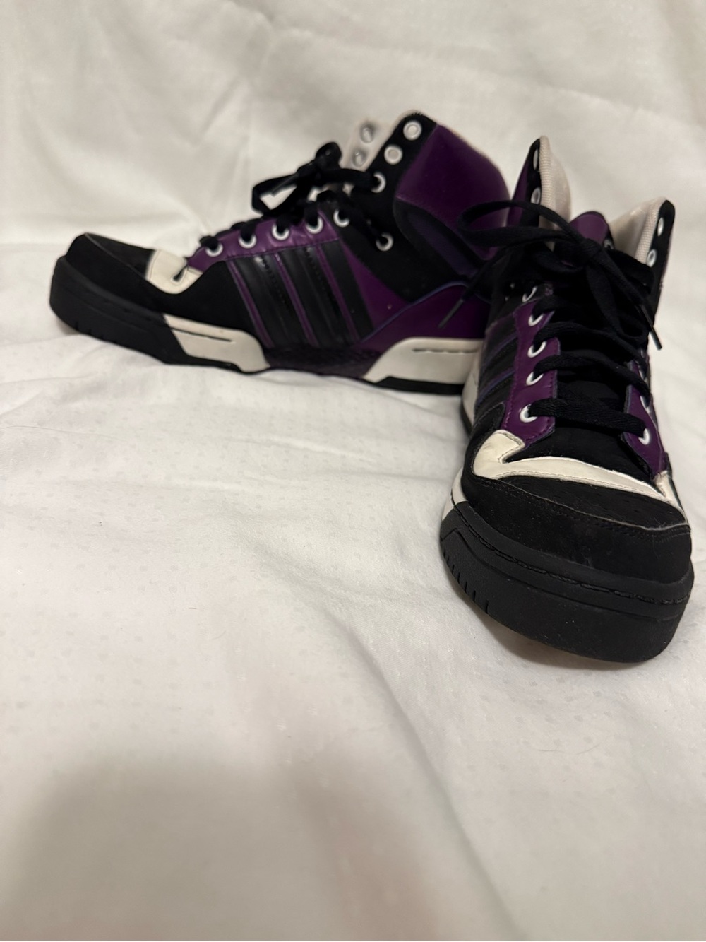 adidas Women's High-Top Sneakers in Purple, Black and White